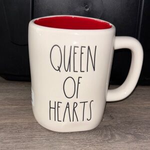 Rae Dunn Queen of Hearts Mug - White and Red